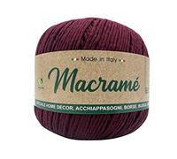 Pelote cordon de 150 g 200 m Macrame Barbante 80 % coton 20 % polyester entièrement recyclé oeko-tex® (Bordeaux MB05-28)