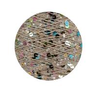 Pelote de 50 pelotes 140 m de Fil de Coton à Tricoter à la Main 3 mm + 6 mm de Fil à Paillettes pour Femme, Pull, Chapeau, écharpe en Laine
