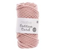 Rico Design Pelote de corde en coton 25 m Rose poudré Rose G