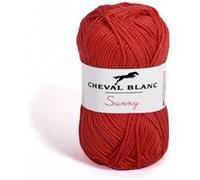 Pelote de coton à tricoter SUNNY UNI - Cheval blanc - PPSC(...) - 04 Rouge 04 Rouge G