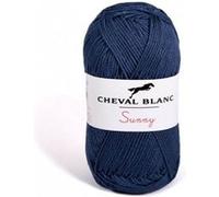 Pelote de coton à tricoter SUNNY UNI - Cheval blanc - PPSC(...) - 307 Bleu 307 Bleu G