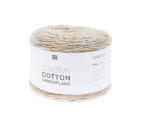 Rico Creative Cotton Camouflage - 200 g - 580 m - Bobbel - Fil en coton mélangé - Laine d'été pour tricot et crochet (04 sandy beach)