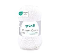 Gründl – Laine Cotton Quick uni – 100% coton, 50 g/125 m, aiguilles 3-4 – crème