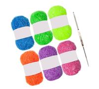 Pelote de fil à tricoter étincelant pour crochet, torchons, polyester, 50 g, 100 m de chaque écheveau