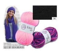 Pelote de fil à tricoter - FOUR SEASONS GRÜNDL - 760-26 LISA - Noir - 50 g