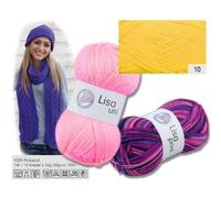 Pelote de fil à tricoter - GRUNDL - 760-10 LISA - Jaune maïs - 50 g - Idéal pour vos projets créatifs