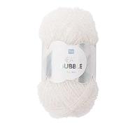Pelote de fil abrasif pour crochet - RICO DESIGN - CREATIVE BUBBLE - Blanc - 50 g - 90 m - 100% polyester - Crochet n°4