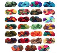 Pelote de fil acrylique à segment arc-en-ciel 50 g 75 m Laine douce à tricoter à la main pour bébé, pull, écharpe, loisirs créatifs (03)