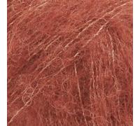 Pelote de fil en alpaga et soie superfine, gouttes de soie d'alpaga brossée, légère et chaude 25 g par pelote Rouille.