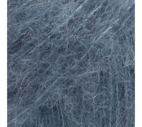 Pelote de fil en alpaga et soie superfine, gouttes de soie d'alpaga brossée, légère et chaude 25 g par pelote 25 bleu acier.