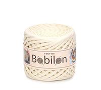 Pelote de fil pour t-shirt Fettuccini Zpagetti, 3-5 mm, fil pour crochet, masque, cravates, coton bio, macramé, jersey - Vanilla