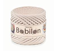 Pelote de fil pour t-shirt Fettuccini Zpagetti 7-9 mm, Fil pour crocheter un sac, Coton yarn, Macramé, Jersey trapillo, Ivory