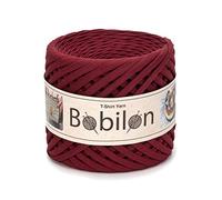 Pelote de fil pour t-shirt Fettuccini Zpagetti, 7-9 mm, Fil pour crocheter un sac, Cravates, Coton yarn, Macramé, Jersey trapillo - Burgundy