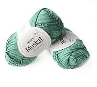 Pelote de laine 100 % coton pour tricot et crochet, 3-Light (DK, peigné, Drops Muskat, 51 g, 109 m par pelote, 03 menthe