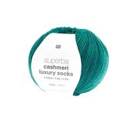 Pelote de Laine à Chaussettes Superba Cashmeri Luxury Socks 4 fils - 100g - Rico Design : Douceur et Luxe pour Vos Pieds(...) - Vert (018 - turquoise) Vert (018 - turquoise) G