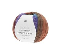 Pelote de Laine à Chaussettes Superba Cashmeri Luxury Socks 4 fils - 100g - Rico Design : Douceur et Luxe pour Vos Pieds(...) - Multicolore (022 - Joy) Multicolore (022 - Joy) G