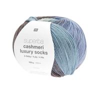 Pelote De Laine À Chaussettes Superba Cashmeri Luxury Socks 4 Fils - 100g - Rico Design : Douceur Et Luxe Pour Vos Pieds. Color : 35 Bay Blues