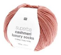 Pelote de Laine à Chaussettes Superba Cashmeri Luxury Socks 4 fils - 100g - Rico Design : Douceur et Luxe pour Vos Pieds(...) - Rouge (014 - corail) Rouge (014 - corail)