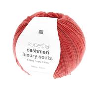 Pelote de Laine à Chaussettes Superba Cashmeri Luxury Socks 4 fils - 100g - Rico Design : Douceur et Luxe pour Vos Pieds. Color : Rouge (015 - cerise)
