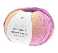 Pelote de Laine à Chaussettes Superba Cashmeri Luxury Socks 4 fils - 100g - Rico Design : Douceur et Luxe pour Vos Pieds(...) - Multicolore (027 - Rainbow) Multicolore (027 - Rainbow) G