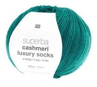 Pelote de Laine à Chaussettes Superba Cashmeri Luxury Socks 4 fils - 100g - Rico Design : Douceur et Luxe pour Vos Pieds(...) - Vert (018 - turquoise) Vert (018 - turquoise)