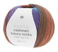 Pelote de Laine à Chaussettes Superba Cashmeri Luxury Socks 4 fils - 100g - Rico Design : Douceur et Luxe pour Vos Pieds(...) - Multicolore (022 - Joy) Multicolore (022 - Joy) G