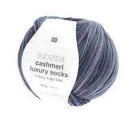 Pelote de Laine à Chaussettes Superba Cashmeri Luxury Socks 4 fils - 100g - Rico Design : Douceur et Luxe pour Vos Pieds(...) - Bleu (019 - bleu) Bleu (019 - bleu) G