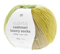Pelote de Laine à Chaussettes Superba Cashmeri Luxury Socks 4 fils - 100g - Rico Design : Douceur et Luxe pour Vos Pieds(...) - 39 Citron Vert 39 Citron Vert G