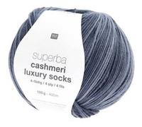 Pelote de Laine à Chaussettes Superba Cashmeri Luxury Socks 4 fils - 100g - Rico Design : Douceur et Luxe pour Vos Pieds(...) - Bleu (019 - bleu) Bleu (019 - bleu)