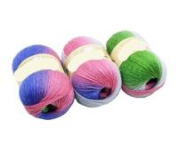 Pelote de laine à crocheter colorée arc-en-ciel 300 g for tricot DIY- Pelote de laine colorée for châles, écharpes, chapeaux et pulls(207color)