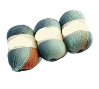 Pelote de laine à crocheter colorée arc-en-ciel 300 g for tricot DIY- Pelote de laine colorée for châles, écharpes, chapeaux et pulls(Lake blue)
