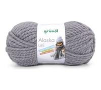 Gründl Alaska Laine à tricoter unie - 80% polyacrylique, 20% laine - Épaisse - 100 g - Gris moyen
