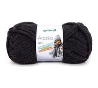 Gründl Alaska Laine à tricoter unie - 80% polyacrylique, 20% laine - Épaisse - 100 g - Noir