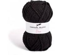 Pelote de laine à tricoter DUO - Cheval Blanc / TWINS - By Oké !(...) - 012 Noir 012 Noir G