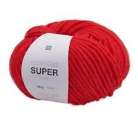 Rico Essentials Super Aran Pelote de laine épaisse pour aiguilles 5 - Pour tricot et crochet - 50 g - 100 m (06 rouge)