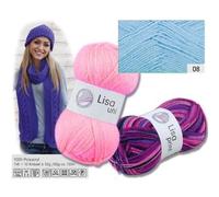 Pelote de laine à tricoter - GRUNDL - 760-8 LISA - Bleu clair - 50 g - Idéale pour vos projets créatifs