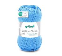 Pelote de laine - Bleu clair - 127 - 100% coton - 3/4 mm - Gründl - Cotton Quick Uni