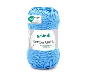 Pelote de laine - Bleu clair - 127 - 100% coton - 3/4 mm - Gründl - Cotton Quick Uni