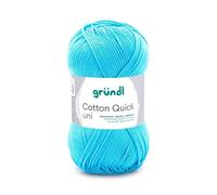 Pelote de laine - Bleu turquoise - 136 - 100% coton - 3/4 mm - Gründl - Cotton Quick Uni