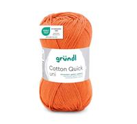 Pelote de laine - Citrouille - 175 - 100% coton - 3/4 mm - Gründl - Cotton Quick Uni