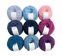 Pelote de laine douce en coton de lait pour débutant à tricoter à la main et 9 couleurs x 40 g de fils pour débutants gilet et crochets