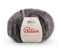 Phildar - Pelote de Laine Phil Felin - Laine à Crocheter et à Tricoter - 24% POLYAMIDE,2% ELASTHANNE,26% KID MOHAIR,48% LAINE (MERINOS) - Aiguille n°6 - Couleur NOIR