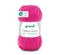 Pelote de laine - Fuchsia - 128 - 100% coton - 3/4 mm - Gründl - Cotton Quick Uni