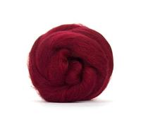 Pelote de laine mérinos Roving/Tops - 50 g - Idéal pour le feutrage humide/le feutrage à l'aiguille et les projets d'artisanat - Rouge cerise
