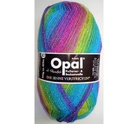 Pelote de laine opale pour chaussettes - 4 plis - 1 x 100 g - Surprise avec effet argenté - Couleur : 4069 - « Les sens tricotés » - Tutto-opal - Laine à tricoter - Rofu - Action