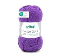 Pelote de laine - Violet - 130 - 100% coton - 3/4 mm - Gründl - Cotton Quick Uni