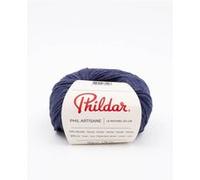 Phildar - Pelote de Laine Phil Artisane - Laine à Crocheter et à Tricoter - 30% LIN,70% VISCOSE - Aiguille n°3.5 - Couleur BLEU
