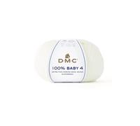 DMC Garn – Fil à tricoter et crocheter Baby 4 – 100% mérino – 100 Blanc