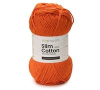 Pelote en coton recyclé 100 g x 5 pelotes Slim Cotton Plus couleurs variées, coton pour crochet et tricot 500 g, coton pour couvertures, chaud coton (orange)
