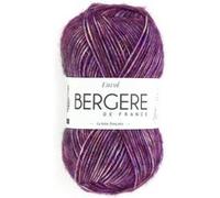 Bergère de France - ENVOL - Pelote de laine à tricoter et cochet (45g) 23% laine - 4,5 mm - Fil fantaisie rond et brillant - Violet (VIOLET)